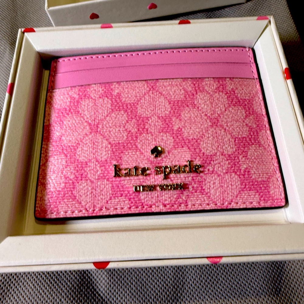 NIB Kate Spade Pink floral Card Holder NWT
